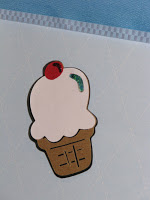 Paper Ice Cream Cone on Blue Magnet Board