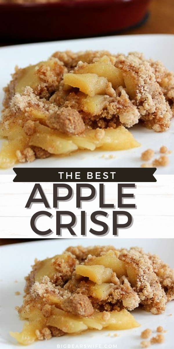 This is the best apple crisp recipe that we've ever made! It's a family favorite and I make it for almost every holiday and family gathering! via @bigbearswife