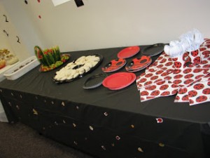 Lady Bug Party Food Tables