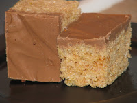Chocolate and peanut butter rice crispy treats