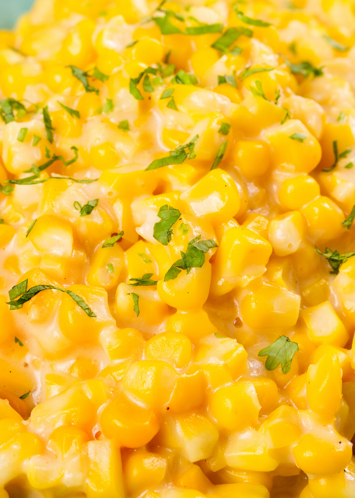 This recipe for Homemade Skillet Creamed Corn is so delicious and it's pretty easy to put together. Homemade Skillet Creamed Corn is great for a side dish for Thanksgiving, Corn Chowder or my favorite Creamed Corn Mac and Cheese! 
