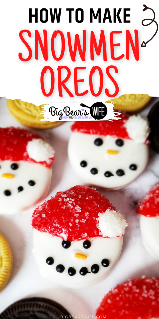  These Snowmen Oreos Cookies are so fun and easy to make! Great for cookie parties, cookie platters, nights with the kids and great to leave out for Santa!  