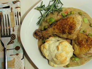 Rosemary Drumsticks and Gravy with Biscuits