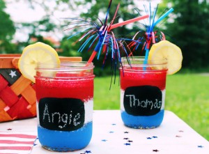 Red White and Blue Mason Jars