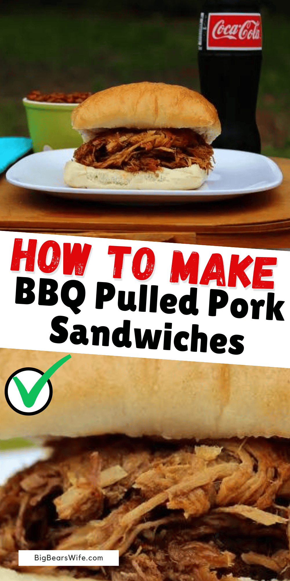 BBQ Pulled Pork (for sandwiches) - Super Easy BBQ Pulled Pork Recipes! Slow Cooker / Crock Pot is doing all of the work for this recipe!  via @bigbearswife