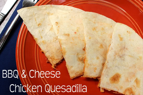 BBQ & Cheese Chicken Quesadilla from BigBearsWife.com