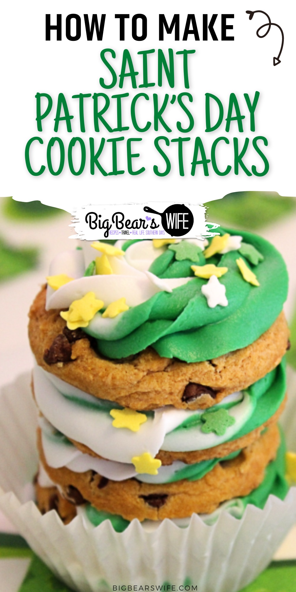 No need to go super crazy with the St. Patricks Day treats! Sometimes, simple is best! These no bake Saint Patrick’s Day Cookie Stacks are easy to decorate and fun to eat! via @bigbearswife