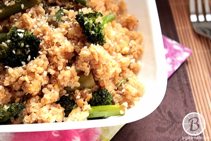 Broccoli and Asparagus "Fried" Quinoa from BigBearsWife.com