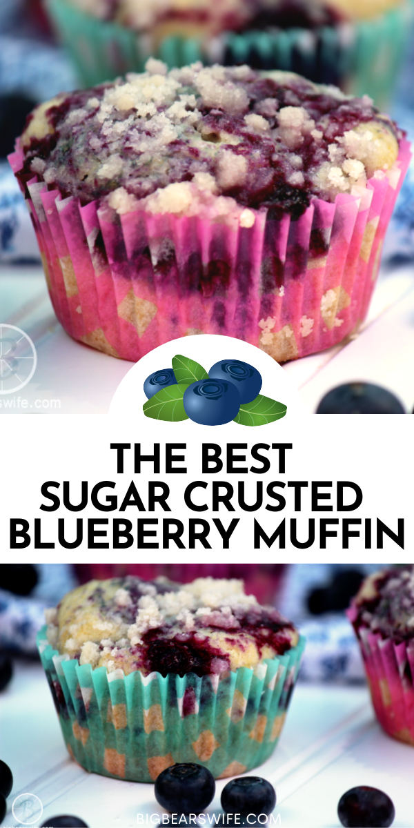 These Sugar Crusted Blueberry Muffins might qualify as the BEST blueberry muffin recipe that I’ve ever made! 
 via @bigbearswife