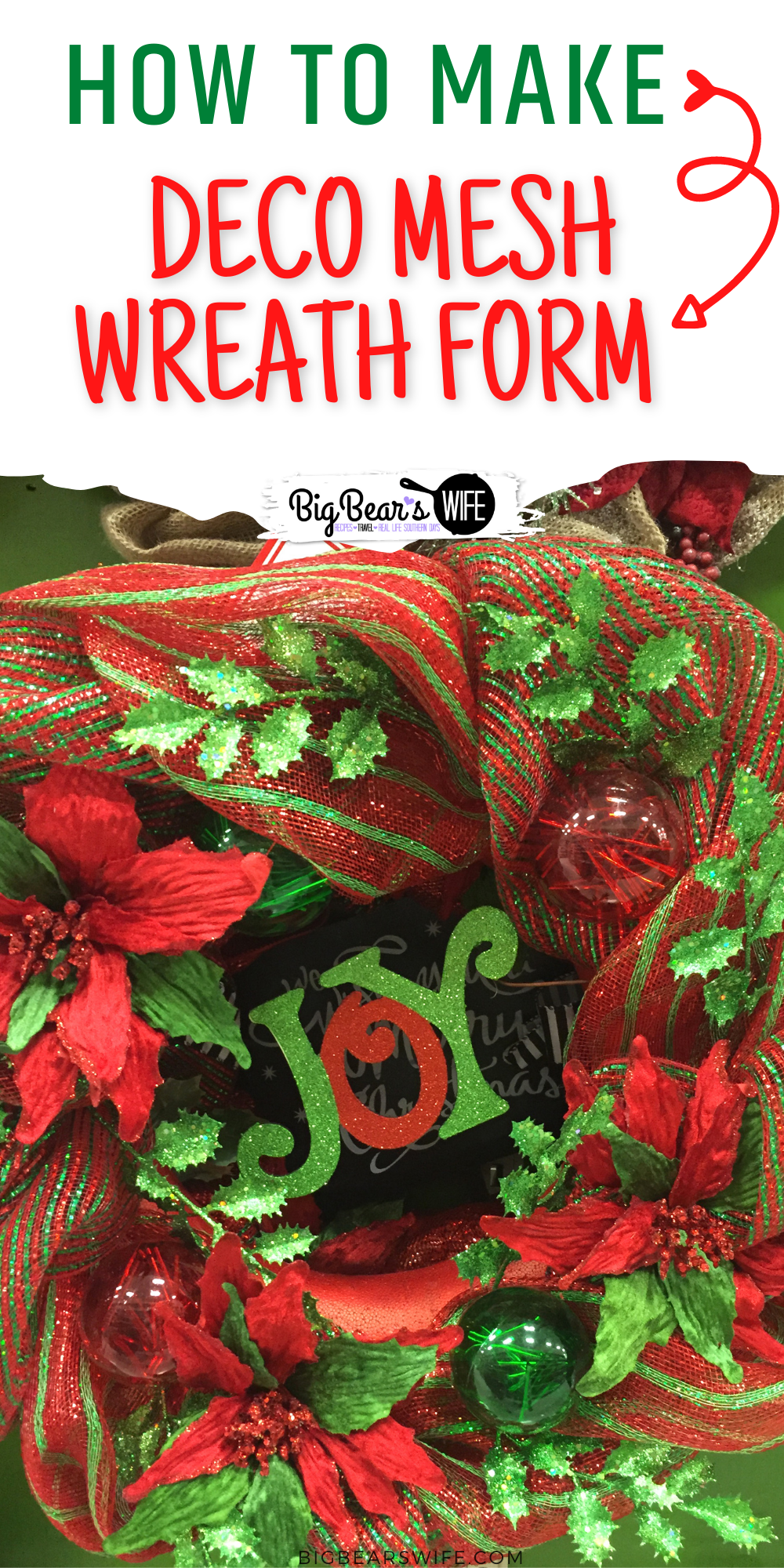 Need a Deco Mesh Wreath Form to use for homemade Deco Mesh Wreaths? This easy photo step by step tutorial can show you how to make one!    via @bigbearswife