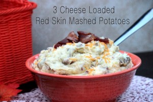 Three Cheese Loaded Red Skin Mashed Potatoes #BGFarmTour