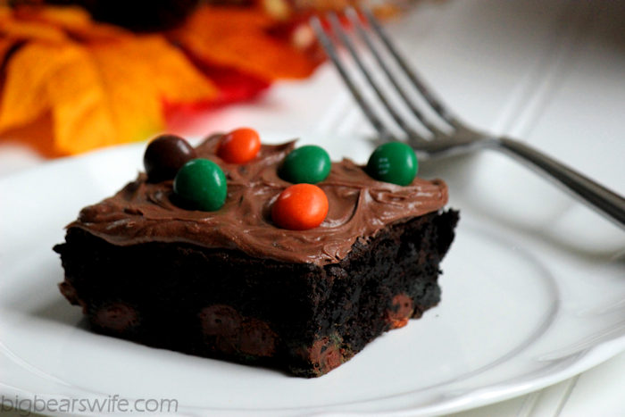 Dark Chocolate Pumpkin Spice Brownies | BigBearsWife.com