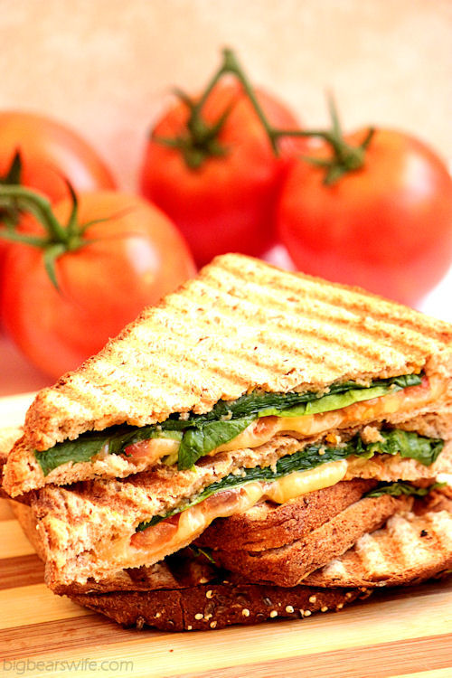 Spinach, Tomato and Gouda Panini with Apple Butternut Squash Spread #OurOctoberChallenge | BigBearsWife.com
