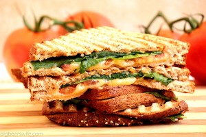 Spinach, Tomato and Gouda Panini with Apple Butternut Squash Spread #OurOctoberChallenge