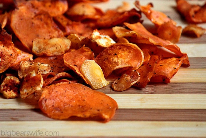 Baked Sweet Potato and Parsnip Chips | BigBearsWife.com