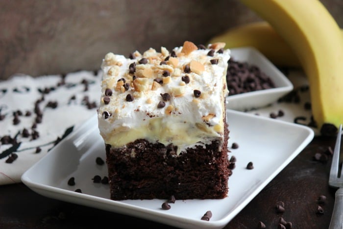 Chocolate Banana Poke Cake | BigBearsWife.com