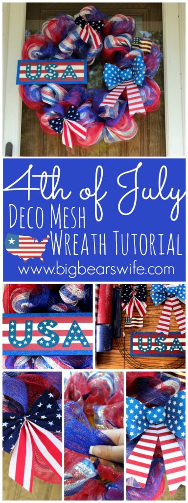 4th of July Deco Mesh Wreath Tutorial / Memorial Day Deco Mesh Wreath Tutorial