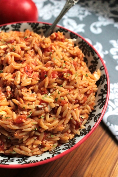 Orzo with Tomatoes and Feta #GreekSummer