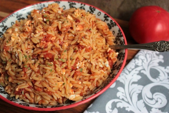 Orzo with Tomatoes and Feta #GreekSummer