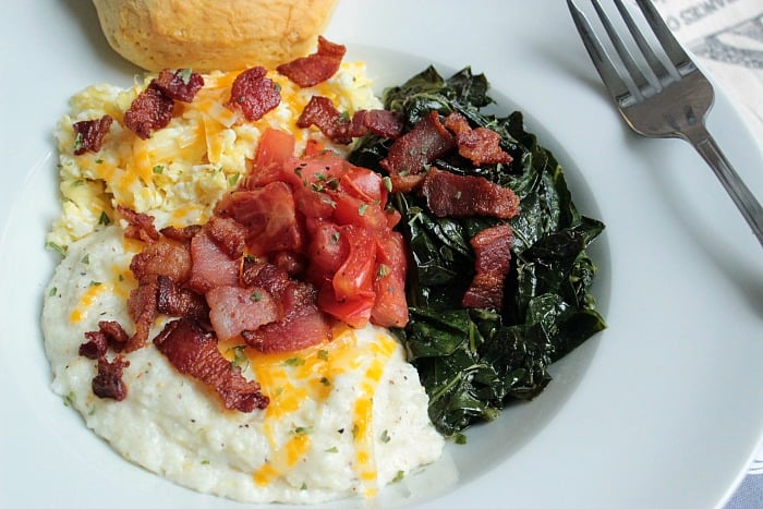 Perfect Grits and Greens Breakfast Bowl 
