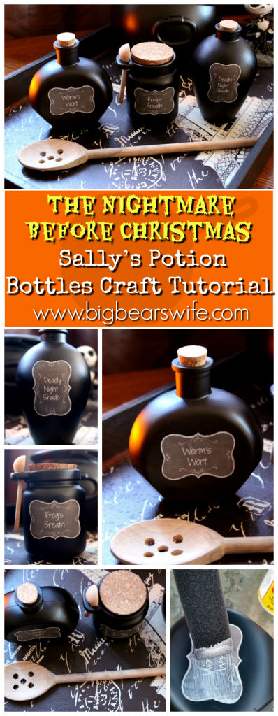 How to Make Sally’s Potion Bottles from The Nightmare Before Christmas – Worms Wort, Frog’s Breath and Deadly Night Shade