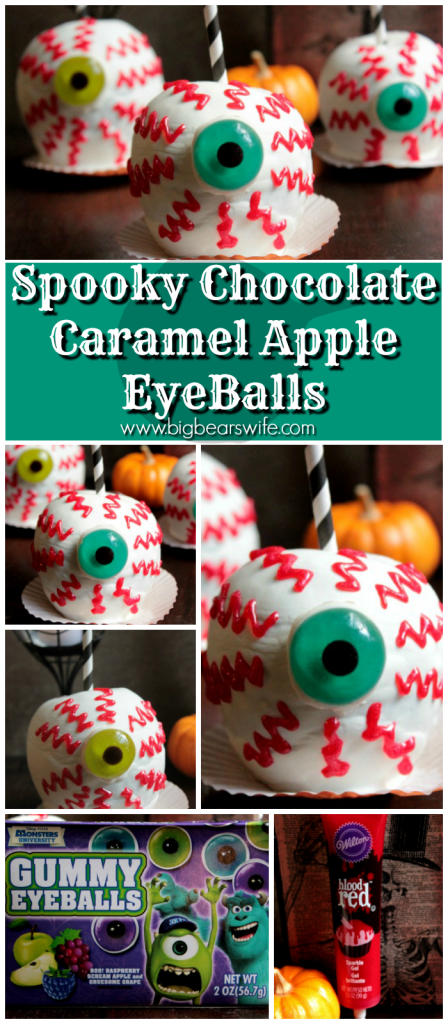 Spooky Chocolate Caramel Apple EyeBalls