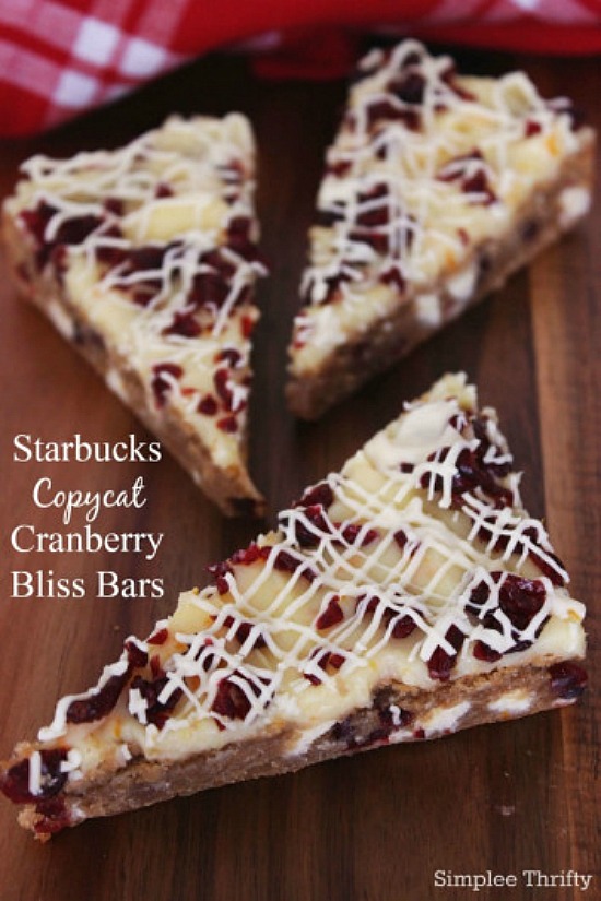Cranberry Bliss Bars Recipe from Simplee Thrifty