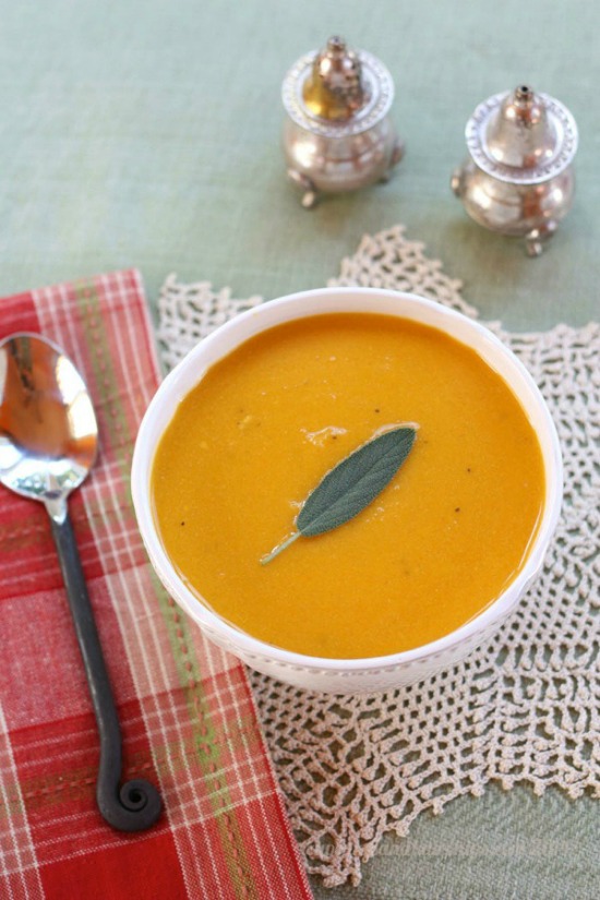 Apple Cider & Cheddar Cheese Butternut Squash Soup from Cupcakes and Kale Chips