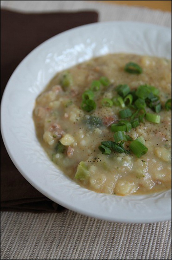 Potato Soup with Sausage and Broccoli  from Bran Appetit
