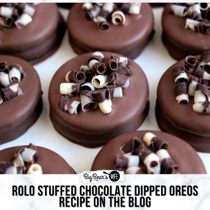 These super easy Rolo Stuffed Chocolate Dipped Oreos are perfect for holiday parties, homemade gifts or just as a sweet treat to have around the house! 