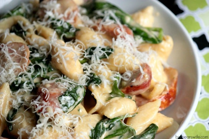 Sausage and Spinach Alfredo 