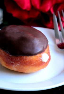 Chocolate Dipped Cream Filled Doughnuts
