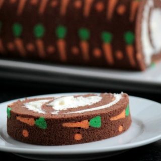 Chocolate Carrot Swiss Roll Cake