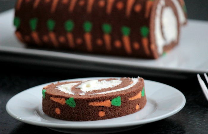 Chocolate "Carrot" Swiss Roll Cake