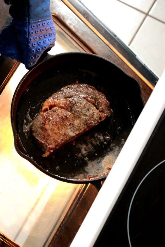 Pan Seared Ribeye with Homemade Compound Butter #SundaySupper #GalloFamily