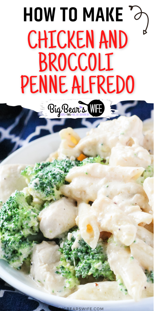 This Chicken and Broccoli Penne Alfredo is easy to whip up for dinner and delicious! This has been one of my most popular recipes for years!