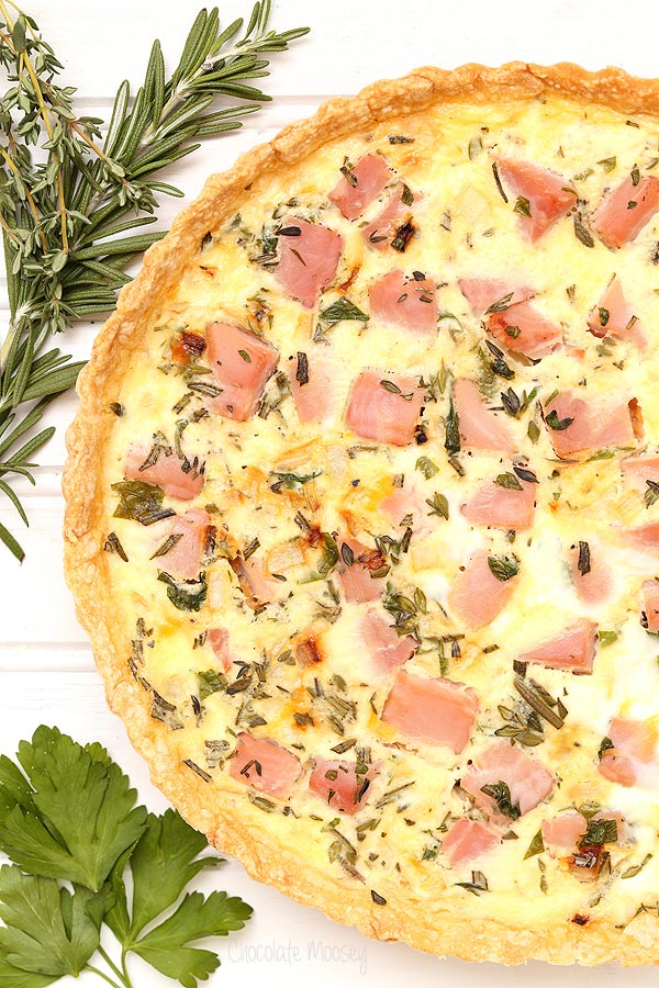 Ham and Herb Quiche  from Chocolate Moosey