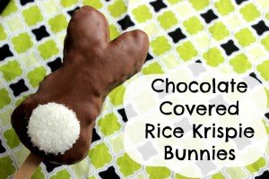 Chocolate Covered Rice Krispie Bunnies