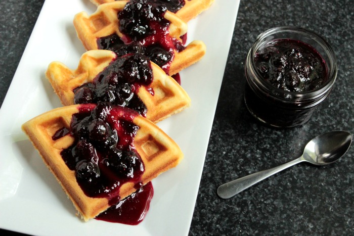 Buttermilk Waffles with Blueberry Compote #BrunchWeek