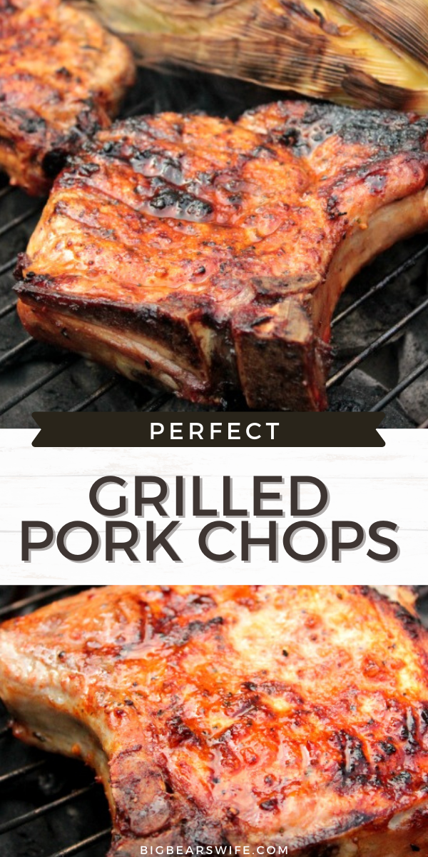 This recipe Grilled Pork Chops is simple to make and they don't dry out like some pork chop recipes!  via @bigbearswife