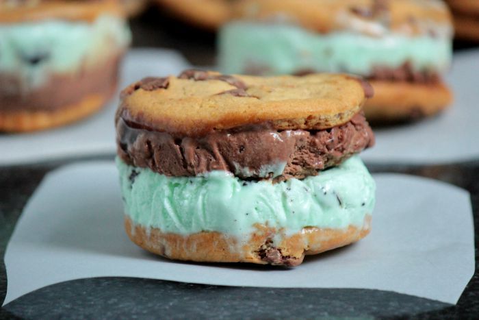 Monster Cookie Ice Cream Sandwich with an Oreo Surprise inside! 