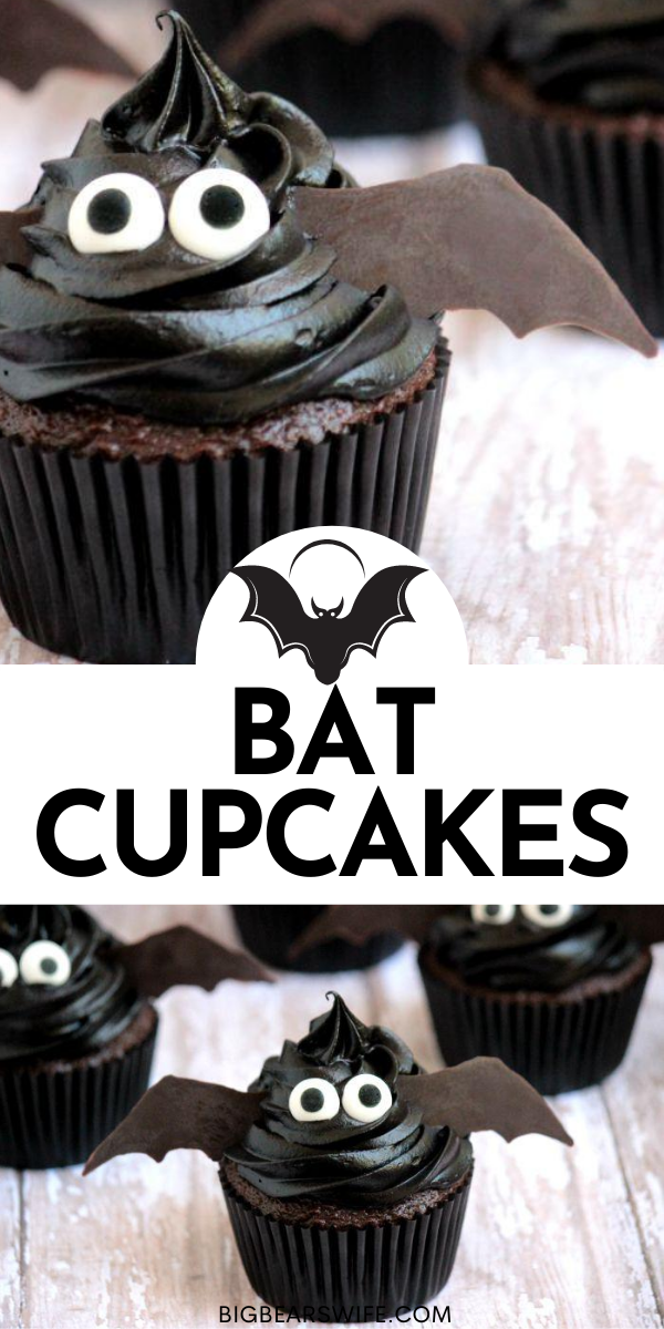  Ready for an easy cupcake that you can make for your Halloween Party? These Bat Cupcakes are exactly what you've been looking for! via @bigbearswife