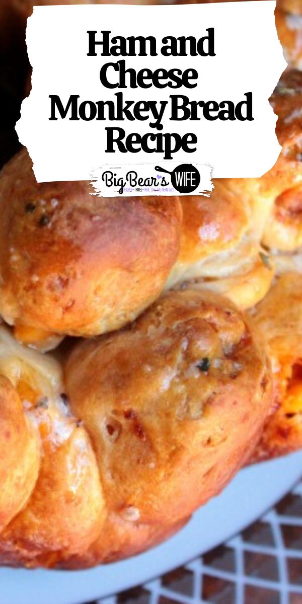 Ham and Cheese Monkey Bread  - Perfect for using up leftover holiday ham or great as a party appetizer for the holiday dinner! via @bigbearswife