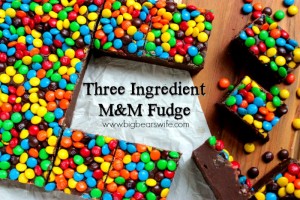 Three Ingredient M&M Fudge