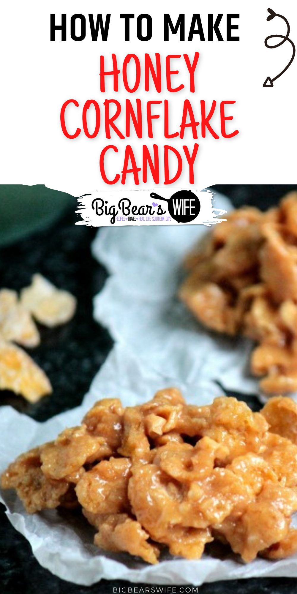 Honey Cornflake Candy - A classic southern candy with crunchy peanut butter and a sweet honey twist. via @bigbearswife