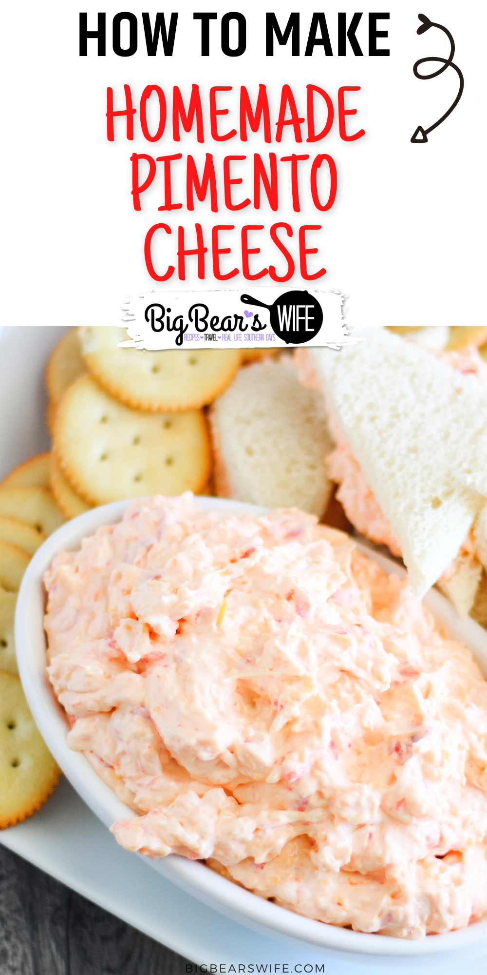 Homemade Southern Pimento Cheese is super easy to make at home! This recipe is a combination of a recipe from my grandmother's recipe box and my own twist. It's our favorite pimento cheese recipe!  via @bigbearswife