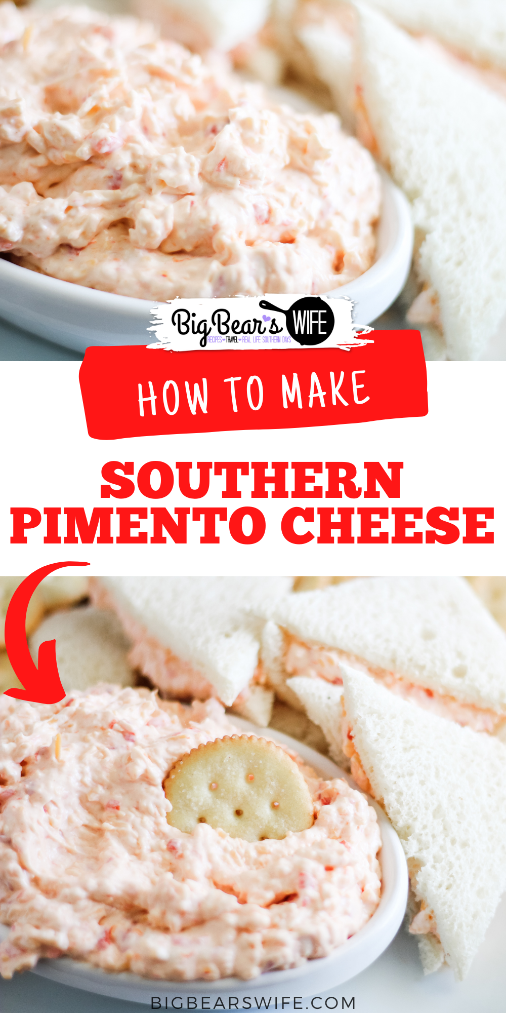 Homemade Southern Pimento Cheese is super easy to make at home! This recipe is a combination of a recipe from my grandmother’s recipe box and my own twist. It’s our favorite pimento cheese recipe!

 via @bigbearswife