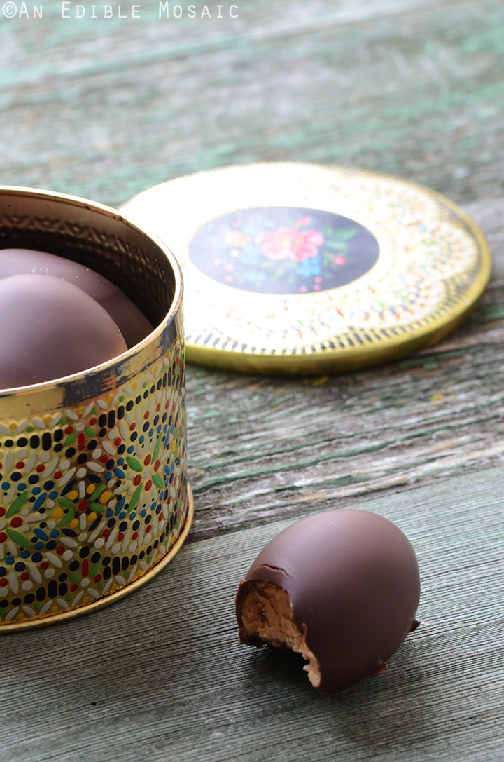 3-Ingredient Chocolate-Covered Peanut Butter Eggs from An Edible Mosaic