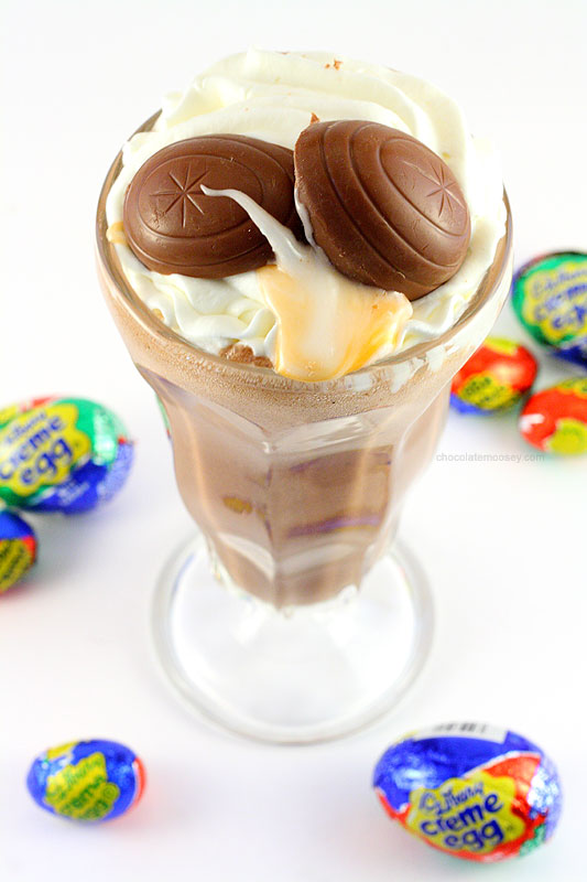 Cadbury Creme Egg Milkshake from www.chocolatemoosey.com