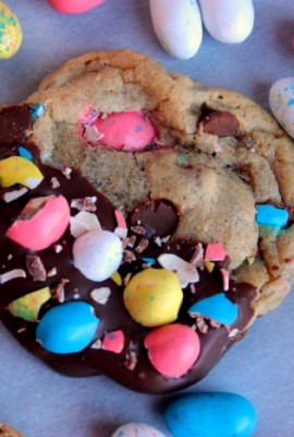 Chocolate Dipped Robin Egg Cookies